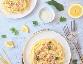 Spaghettis au thon et au citron