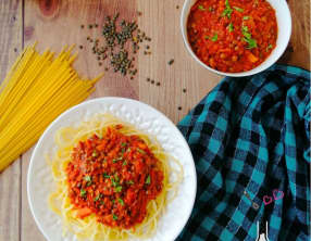 Lentilles façon bolognaise