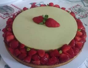 Tarte entremet fraise pistache