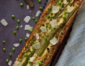 La tarte aux asperges et aux petits pois