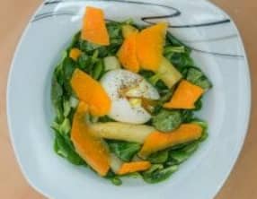 Salade d'asperges blanches œufs mollets