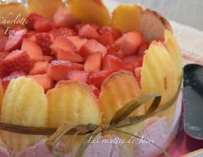 Charlotte aux madeleines et mousse de fraises