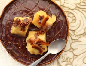 Crème de riz au curcuma et coco frite