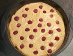 Gâteau moelleux vanille, framboises, mascarpone