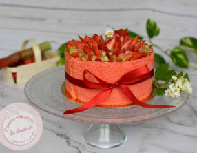 Charlotte fraise rhubarbe mousse fromage blanc