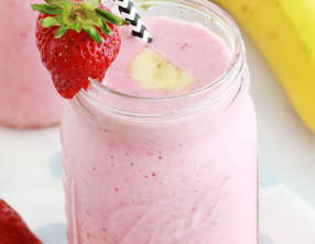 Smoothie fraise banane et yaourt