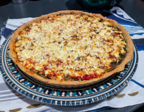 Tarte au riz et aux fanes de navets