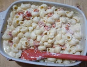 Les pâtes au Boursin et aux tomates cerises