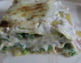 Lasagnes aux asperges vertes et speck