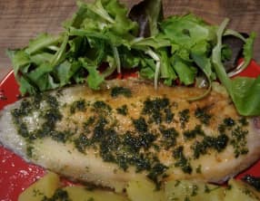 Soles meunière grillé au beurre persillé