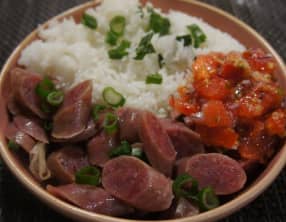 Riz aux saucisses chinoises