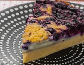 Flan pâtissier sans pâte aux myrtilles