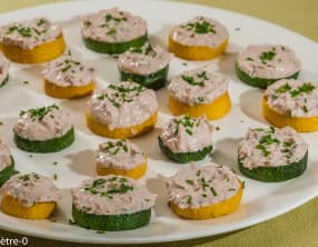 Courgettes apéro, mousse de thon