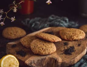 Cookies au citron, pavot et poudre d'amande