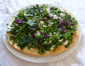 Galette petits pois et pois gourmands