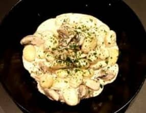 Gnocchis de pommes de terre sauce champignon