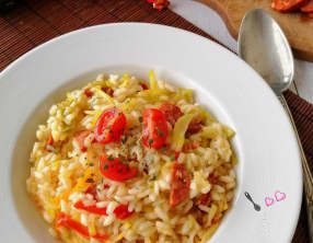 Risotto aux courgettes et au chorizo