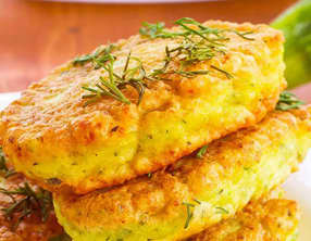 Mini galettes aux courgettes et jambon