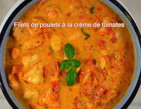 Filets de poulet à la crème de tomate
