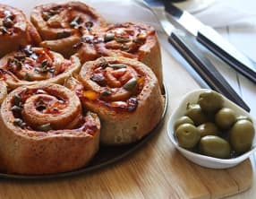 Brioche roulée tomate poivrons