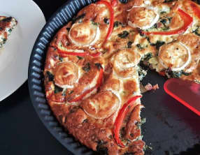 Quiche sans pâte aux épinards et fromage de chèvre