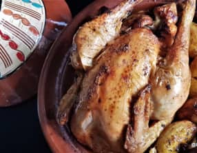 Poulet rôti en plat de tajine