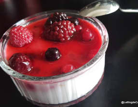 Panna cotta au lait de coco et aux fruits rouges