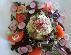 Fonds d'artichauts au crabe et pamplemousse