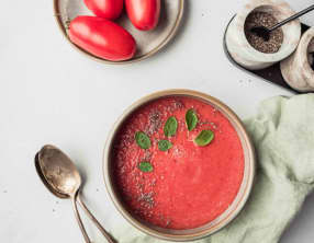 Gaspacho pastèque et tomates confites