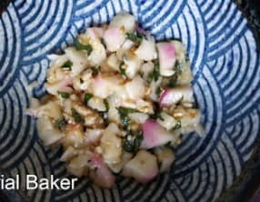 Salade d'aubergines marinées à l'ail et au citron