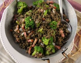 Lentilles vertes au brocoli