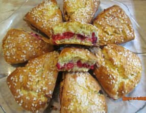 Scones ricotta, citron vert et framboises