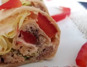 Wrap apéritif aux sardines et fromage de chèvre fais