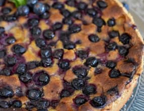 Tarte myrtille poire frangipane