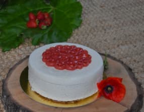 Entremets fraise rhubarbe