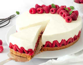 Cheesecake sans cuisson aux framboises