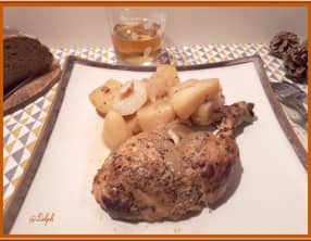 Cuisses de poulet miel, moutarde et cidre
