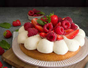 La tarte à la fraise et à la framboise