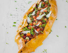 Pide végétarienne aux aubergines