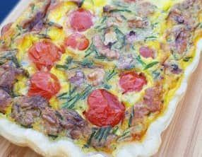 Tarte tomates roquefort et noix