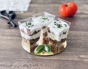 Tiramisu pesto et magret séché