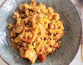 Boulgour aux lamelles d'encornets