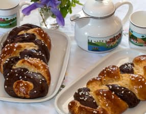 Brioche tressée bicolore