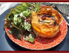 Clafoutis de légumes au chorizo et cheddar