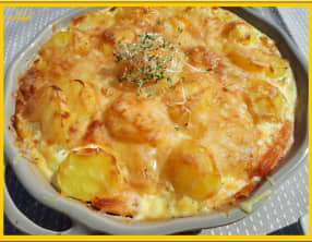 Gratin de pommes de terre à la truite fumée
