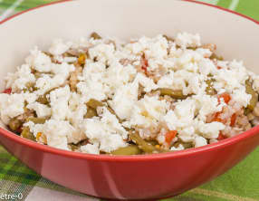 Sarrasin poêlé aux haricots verts et tomates