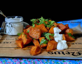 Patate douce rôtie, sauce à la citronnelle