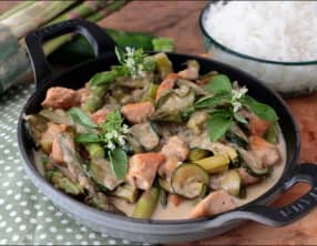 Poulet aux courgettes et lait de coco