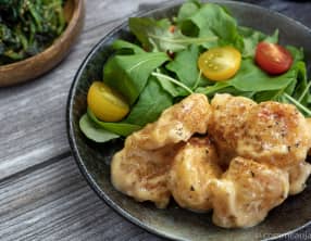 Crevettes frites sauce mayonnaise