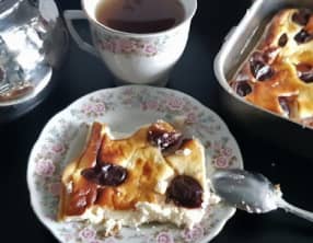 Gâteau au fromage blanc et quetsches